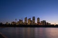 Skyline View of Sydney at dawn seen from the botan