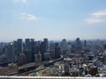 Skyline view on top the Umeda Sky Building in Osaka.