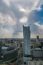 Skyline of Warsaw with business buildings and skyscrapers seen f