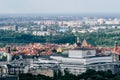 Skyline of Warsaw with business buildings and skyscrapers seen f