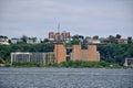 Skyline of Weehawken, New Jersey across Hudson River from Manhattan, USA
