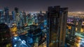The skyline of the West Bay area from top in Doha timelapse, Qatar. Royalty Free Stock Photo