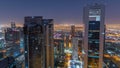 The skyline of the West Bay area from top in Doha timelapse, Qatar. Royalty Free Stock Photo