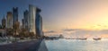 Skyline of West Bay and Doha City Center, Qatar Royalty Free Stock Photo