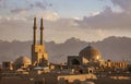 The skyline of Yazd Iran at sunset Royalty Free Stock Photo