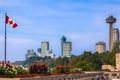 The Skylon Tower with fallsview hotels and resorts, Niagara Fall Royalty Free Stock Photo