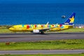 Skymark Airlines Boeing 737-800 airplane at Tokyo Haneda Airport in Japan Pikachu Jet BC2 special livery