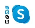 Skype editorial logo set. Vector illustration