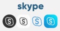 Skype icon vector. Skype logo vector illustration.