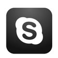 Skype logo icon in black vector element on white background