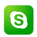 Skype logo icon in green vector element on white background