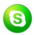 Skype logo icon in green vector element on white background