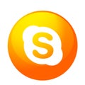 Skype logo icon in orange gold vector element on white background