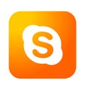 Skype logo icon in orange gold vector element on white background