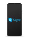 Skype logo icon on smartphone screen