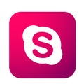 Skype logo icon in pink purple vector element on white background