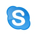 Skype logotype on white background. Skype is a telecommunications application software developed by Microsoft. Kharkiv, Ukraine -