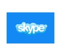 Skype logotype on white background. Skype is a telecommunications application software developed by Microsoft. Skype app . Kharkiv