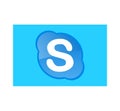 Skype logotype on white background. Skype is a telecommunications application software developed by Microsoft. Skype app . Kharkiv