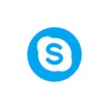 Skype - popular realistic social media logotype. Editorial illustration. Vinnitsa, Ukraine - December 9, 2019