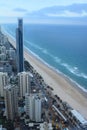 Panorama from Skypoint observation deck. Surfers Paradise. Gold Coast. Queensland. Australia Royalty Free Stock Photo