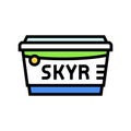 skyr milk product dairy color icon vector illustration