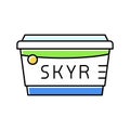 skyr milk product dairy color icon vector illustration