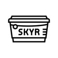 skyr milk product dairy line icon vector illustration