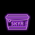 skyr milk product dairy neon glow icon illustration