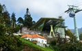 Skyrail Cableway landscape in Mountains in Jardim Tropical de Monte, Madeira, Portugal, October 10, 2019