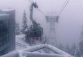 Skyride in snowy weather to Mt. Grouse near Vancouver BC Royalty Free Stock Photo