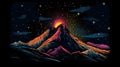 Skyrocket A Psychedelic Mountain Illustration With Mesmerizing Colors