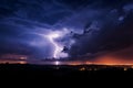 Skys Electric Symphony Lightning illuminates the night in a dazzling display Royalty Free Stock Photo
