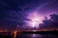 Skys Electric Symphony Lightning illuminates the night in a dazzling display Royalty Free Stock Photo