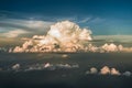 Skys panorama cloudscape offers aerial view of cumulus clouds