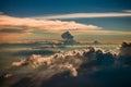 Skys panorama cloudscape offers aerial view of cumulus clouds