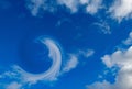 Skyscape Abstract Blue Sky White Grey Clouds Background