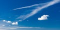 Skyscape. Deep blue sky with white clouds as nature background Royalty Free Stock Photo