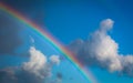 Skyscape view on blue sky with rainbow Royalty Free Stock Photo