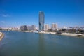 Skyscaper Belgrade Tower in Belgrade Watefront City Center from Gazela Bridge Royalty Free Stock Photo