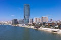 Skyscaper Belgrade Tower in Belgrade Watefront City Center from Gazela Bridge Royalty Free Stock Photo