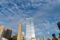 Skyscraper architectural cityscape. Modern city building. Skyscraper in metropolis city. City downtown perspective Royalty Free Stock Photo