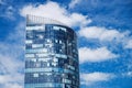 Skyscraper, blue sky with clouds. City, building Royalty Free Stock Photo