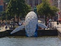Skyscraper, the Bruges Whale, art work by StudioKCA , part of Bruges triennial 2018 Royalty Free Stock Photo
