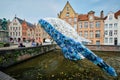 Skyscraper or The Bruges Whale - whale rising up from the Canal installation