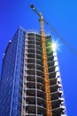 Skyscraper and building crane Royalty Free Stock Photo
