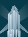 Skyscraper building illustration in vintage style.. Royalty Free Stock Photo