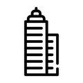 Skyscraper building line icon vector black illustration Royalty Free Stock Photo