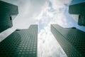 Skyscraper building at singapore - blue whitebalance and green p Royalty Free Stock Photo