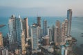 Skyscraper buildings, downtown city aerial of Panama City -